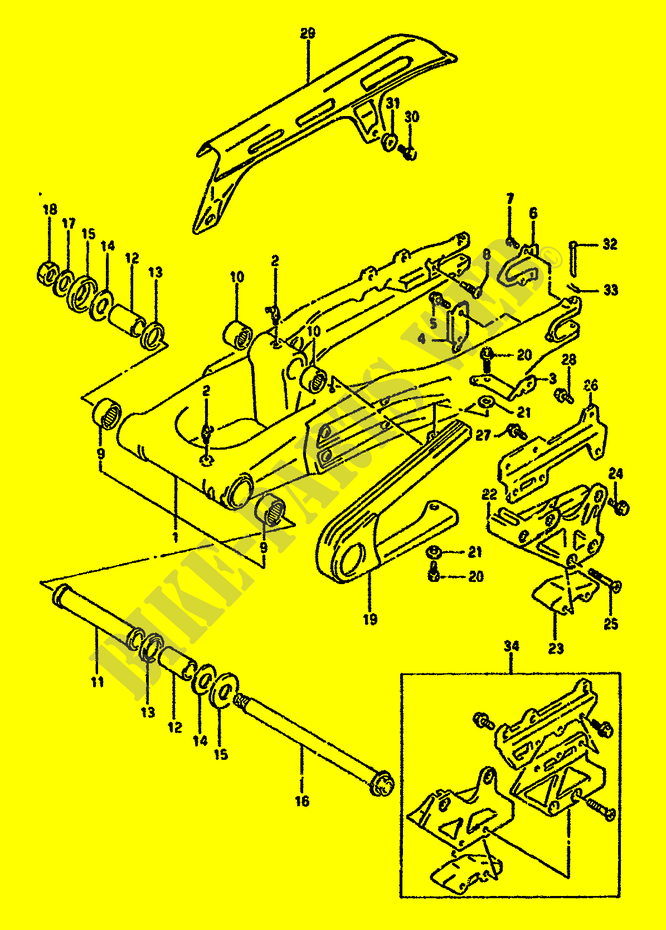 BRAS OSCILLANT ARRIERE (MODELE R) pour Suzuki DR 350 1990