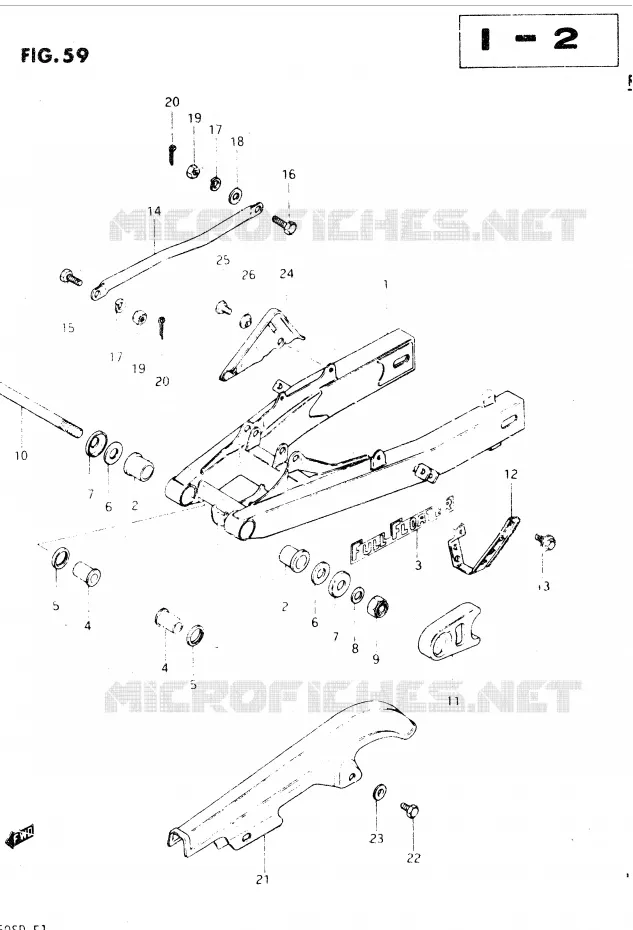BRAS OSCILLANT ARRIERE Suzuki MOTO 250 DR 1983  DR250SD(E1)