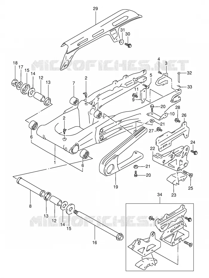 BRAS OSCILLANT ARRIERE Suzuki MOTO 350 DR 1999  DR350SEX(E2)