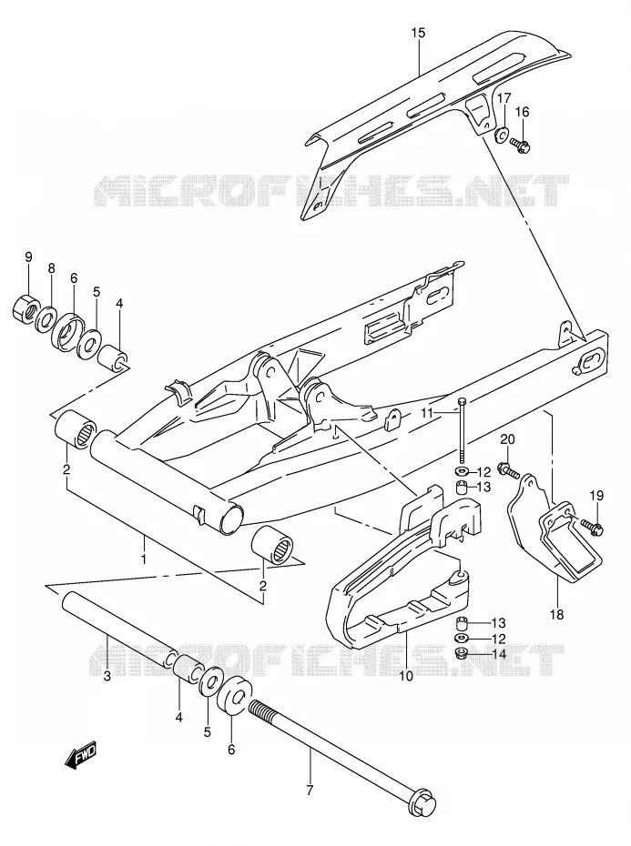 BRAS OSCILLANT ARRIERE Suzuki MOTO 650 DR 1996  DR650RSET(E4)