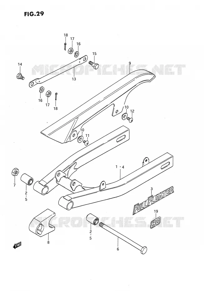 BRAS OSCILLANT ARRIERE Suzuki MOTO 80 DS 1991  DS80M(E24)
