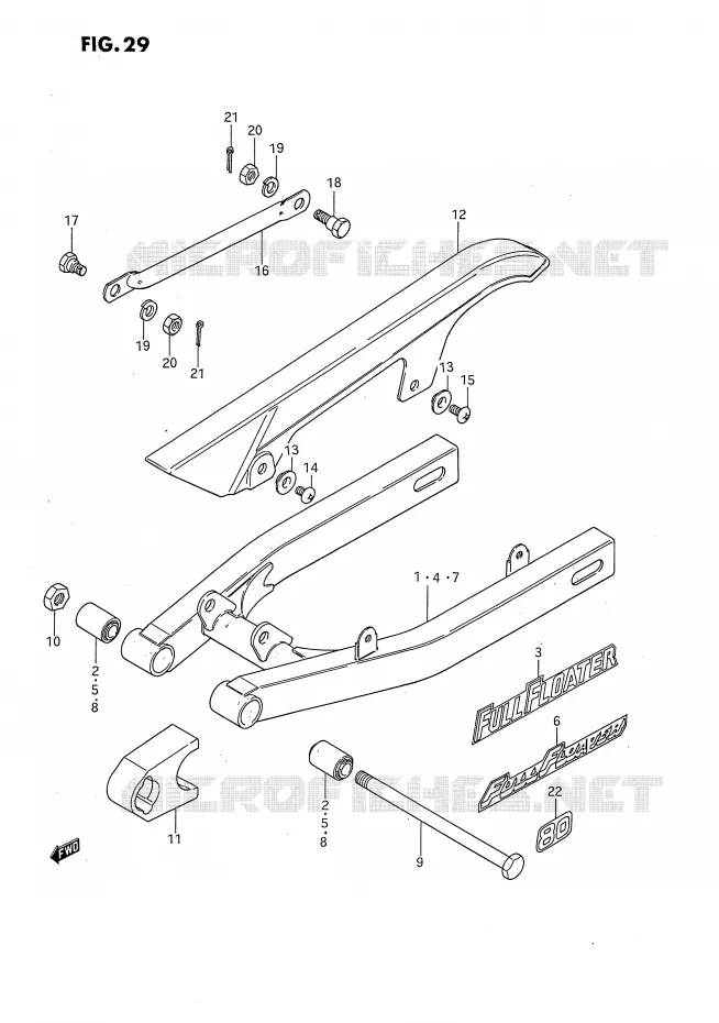 BRAS OSCILLANT ARRIERE Suzuki MOTO 80 DS 1993  DS80P(E3)