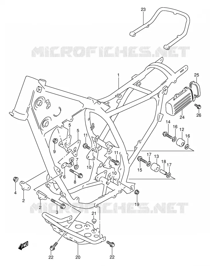 CADRE (MODELE L) Suzuki MOTO 250 DR 1992  DR250SN(E24)