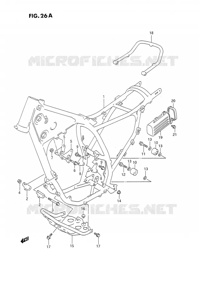 CADRE (MODELE M/N/P) Suzuki MOTO 350 DR 1993  DR350SP(E2)