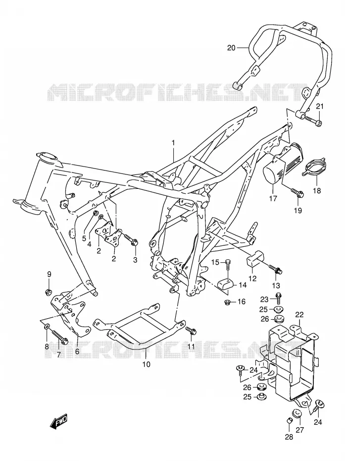 CADRE (MODELE V/W) Suzuki MOTO 125 DR 1998  DR125SEW/SEUW(E4)
