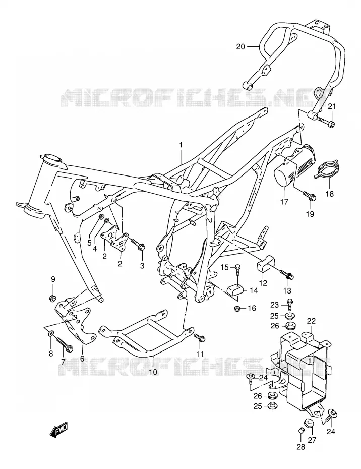 CADRE (MODELE X/Y) Suzuki MOTO 125 DR 1997  DR125SEV(E4)