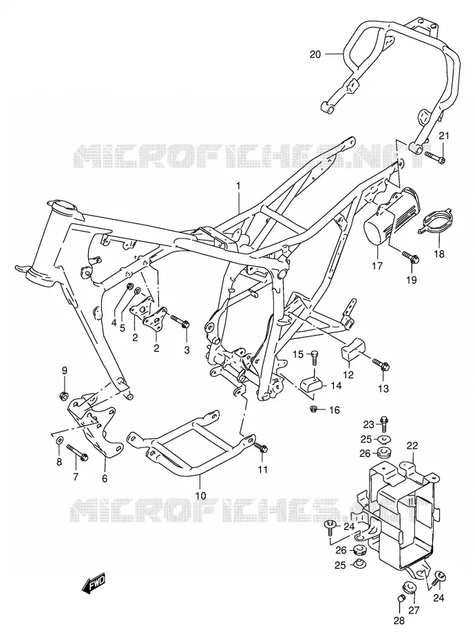CADRE Suzuki MOTO 200 DR 1999  DR200SEX(E24)