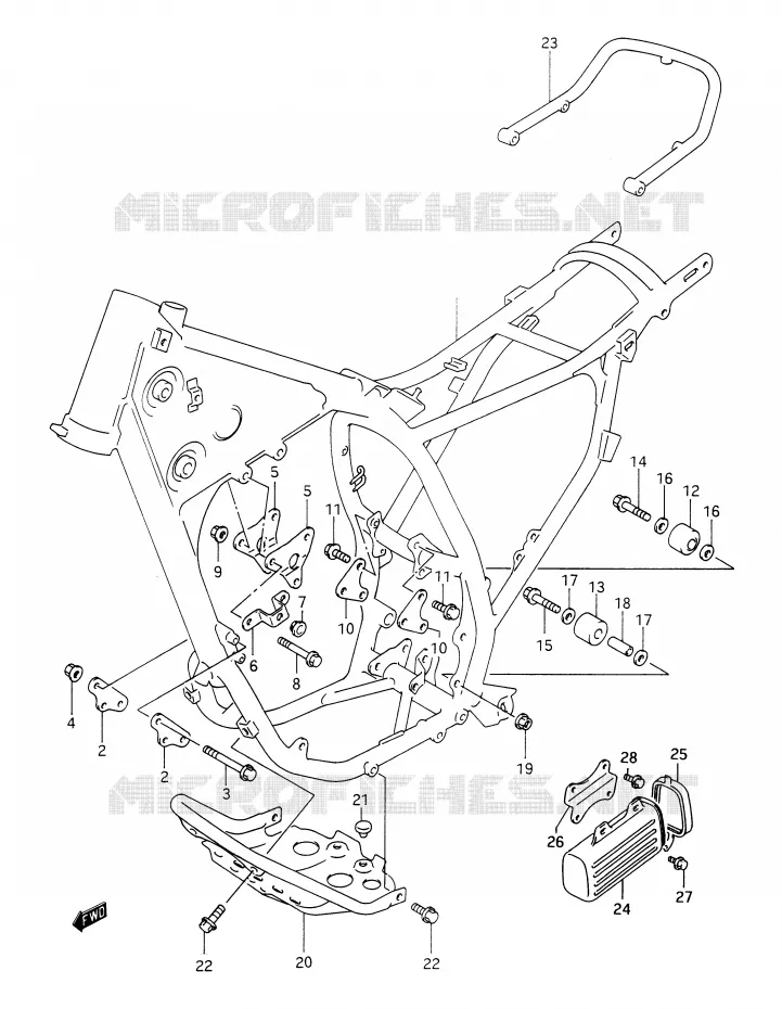 CADRE Suzuki MOTO 350 DR 1991  DR350M(E28)
