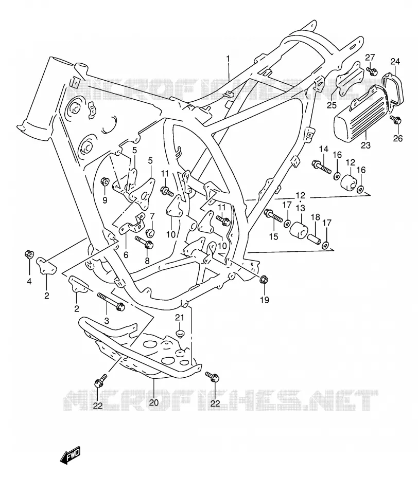 CADRE Suzuki MOTO 350 DR 1992  DR350N(E1)