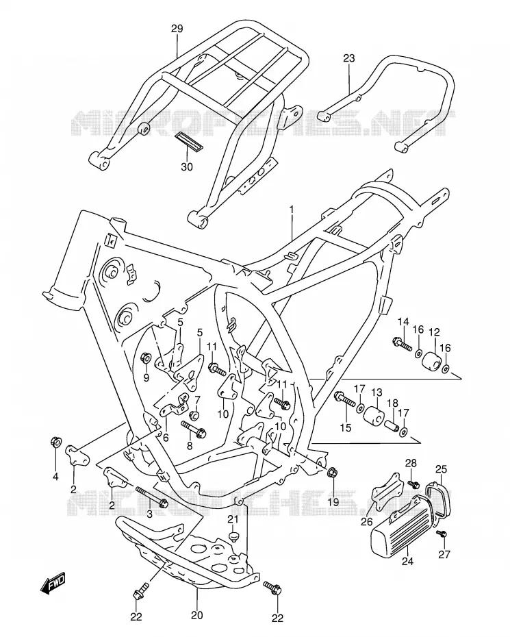 CADRE Suzuki MOTO 350 DR 1994  DR350R(E3)