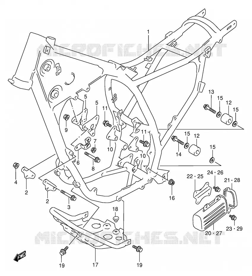 CADRE Suzuki MOTO 350 DR 1998  DR350W(E1)