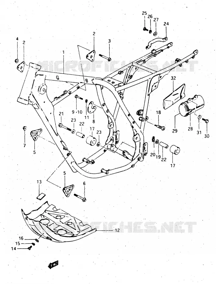 CADRE Suzuki MOTO 500 DR 1983  DR500SD(E1)