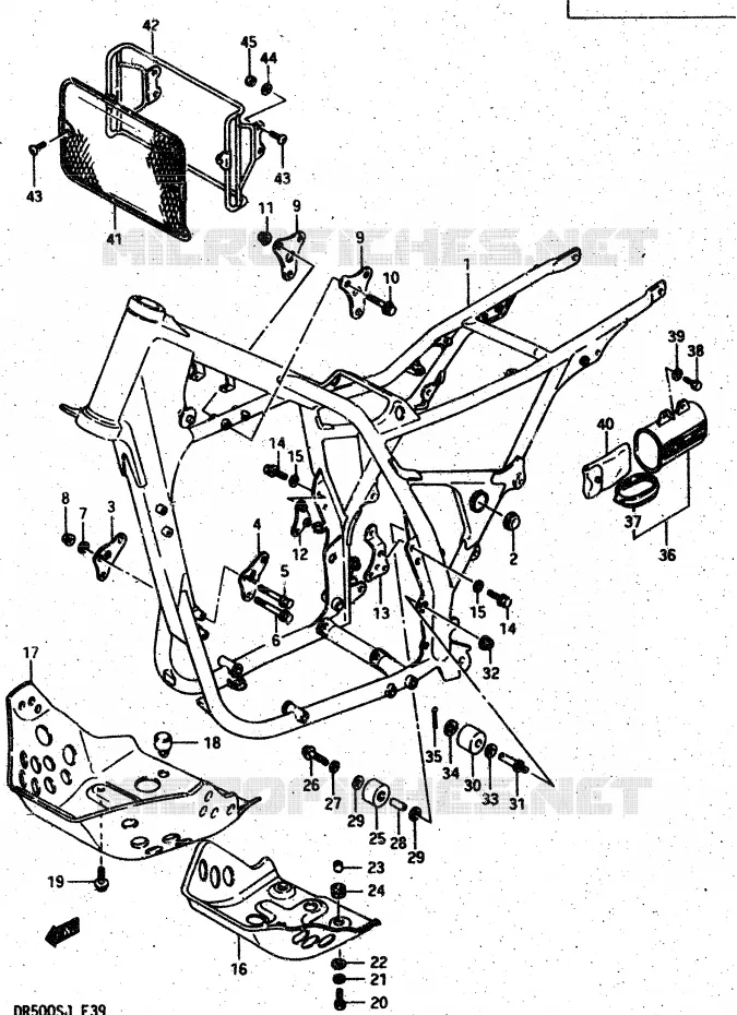 CADRE Suzuki MOTO 500 DR 1987  DR500RH(G/H/J)