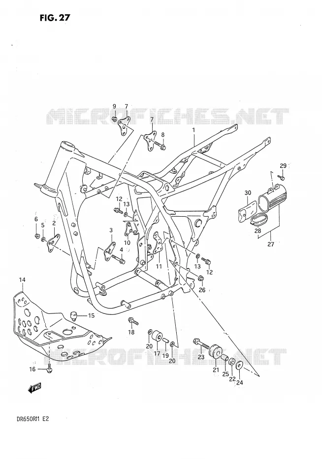 CADRE Suzuki MOTO 650 DR 1990  DR650RUL(E2)