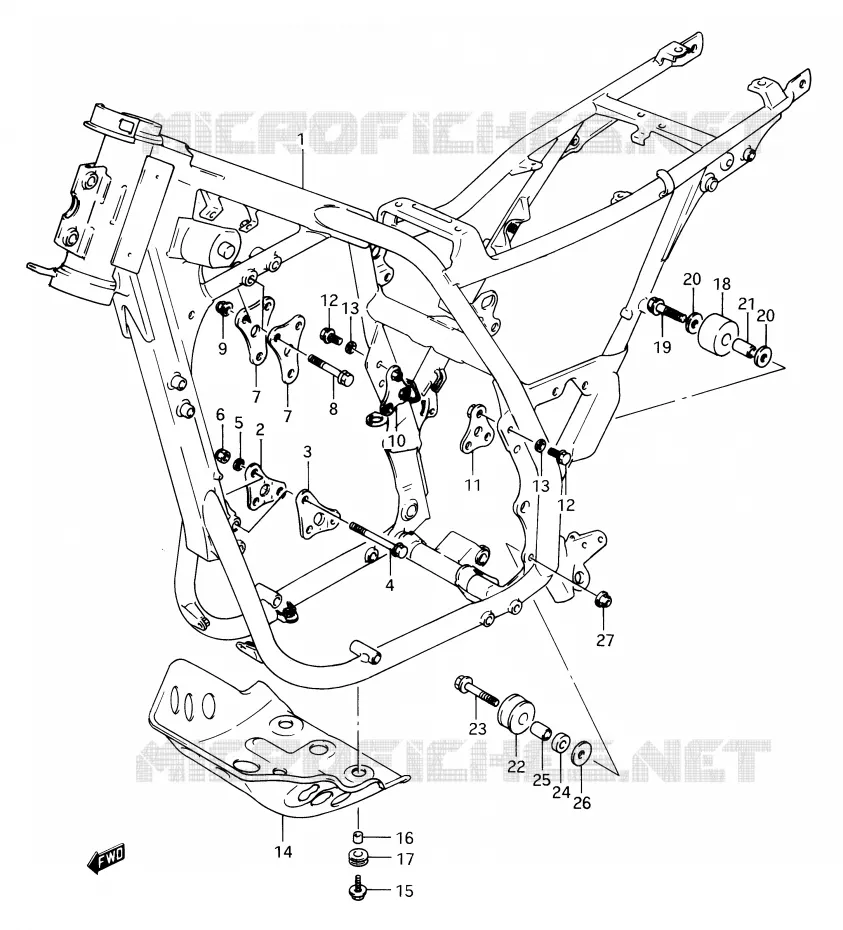 CADRE Suzuki MOTO 650 DR 1991  DR650RSM(E2)