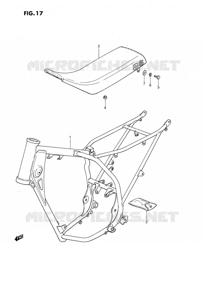 CADRE Suzuki MOTO 80 DS 1990  DS80L(E3)