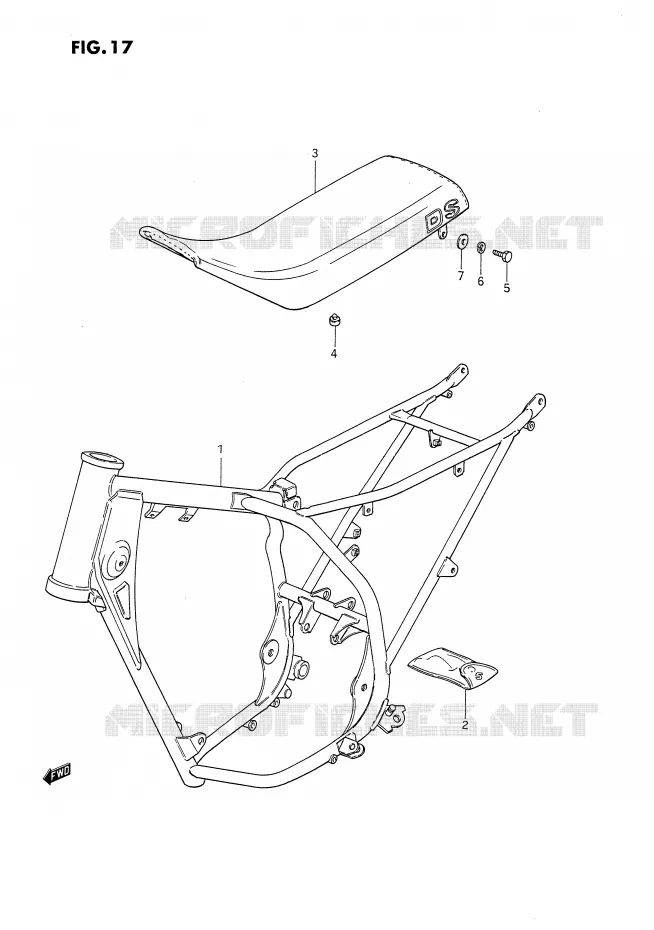 CADRE Suzuki MOTO 80 DS 1991  DS80M(E24)