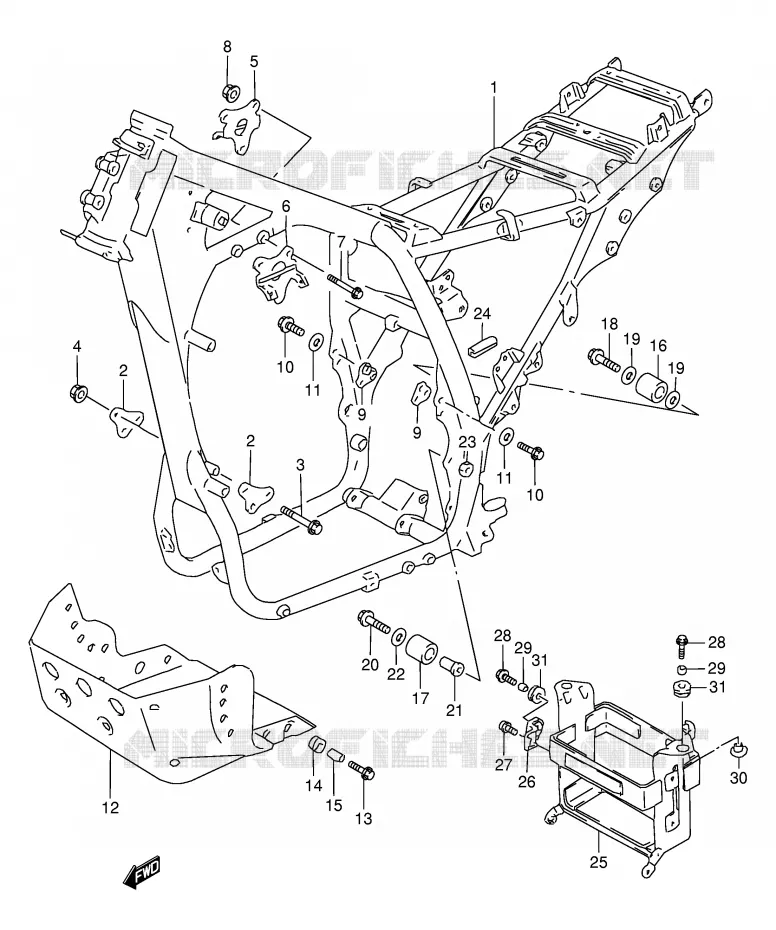 CADRE Suzuki MOTO 800 DR 1997  DR800SUV