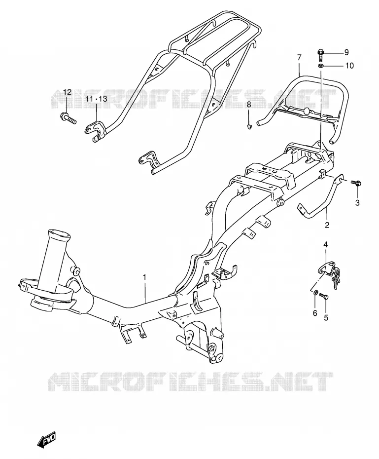 CADRE Suzuki SCOOTER 100 FB 1997  FB100V(E71)