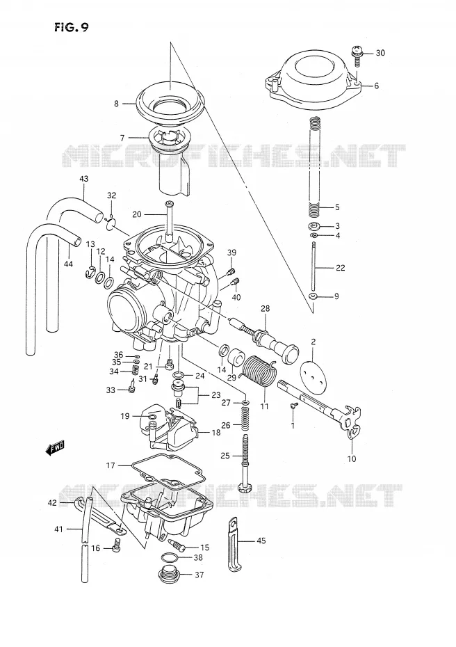CARBURATEUR (MODELE L/M,MODELE N/P/R E24) Suzuki MOTO 350 DR 1992  DR350SN(E2)