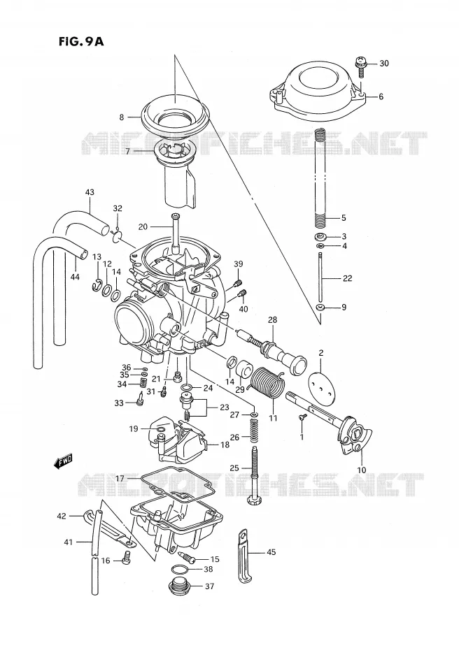 CARBURATEUR (MODELE N/P/R,EXCEPT E24) Suzuki MOTO 350 DR 1993  DR350SHP(E2)