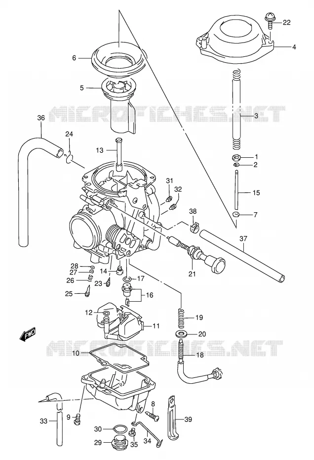 CARBURATEUR (MODELE R/S) Suzuki MOTO 350 DR 1995  DR350SES(E2)
