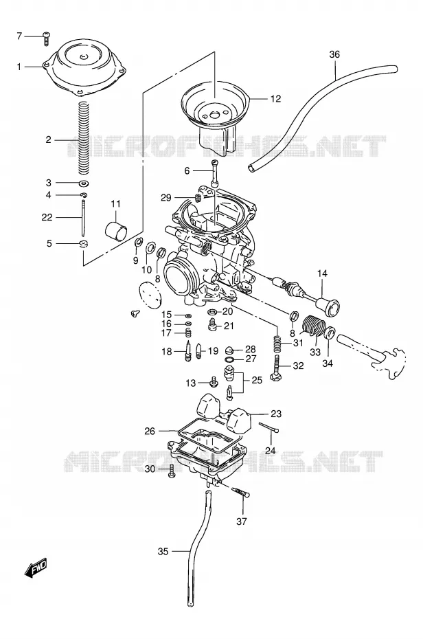 CARBURATEUR (MODELE R/S/T) Suzuki MOTO 125 DR 1996  DR125SET(E4)