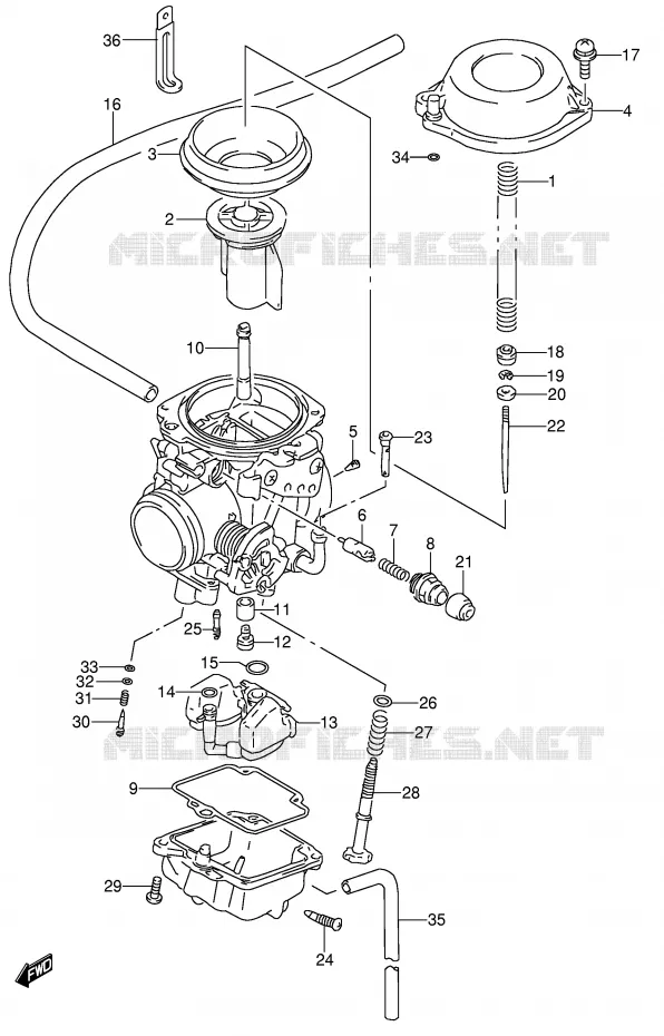 CARBURATEUR (MODELE T) Suzuki MOTO 650 DR 1994  DR650RSEUR(E4)