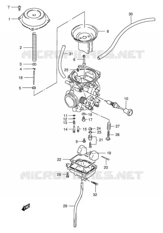 CARBURATEUR Suzuki MOTO 200 DR 2000  DR200SEY(E24)