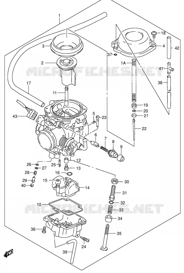 CARBURATEUR Suzuki MOTO 650 DR 2004  DR650SEK4(E4)
