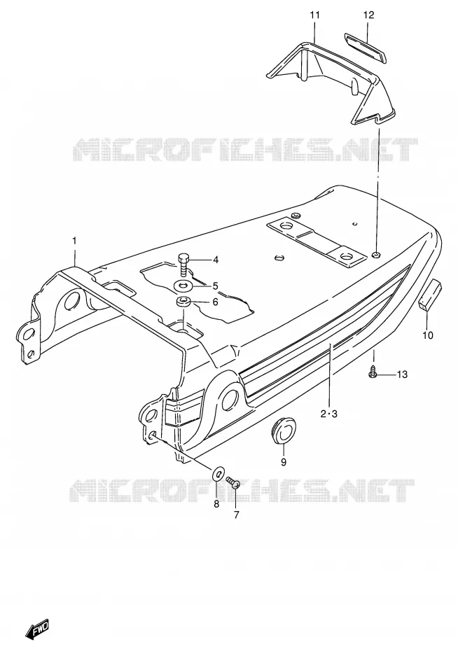 CARENAGE ARRIERE - CAPOT DE SELLE (MODELE G/R/S) Suzuki SCOOTER 100 FB 2000  FB100Y(E71)