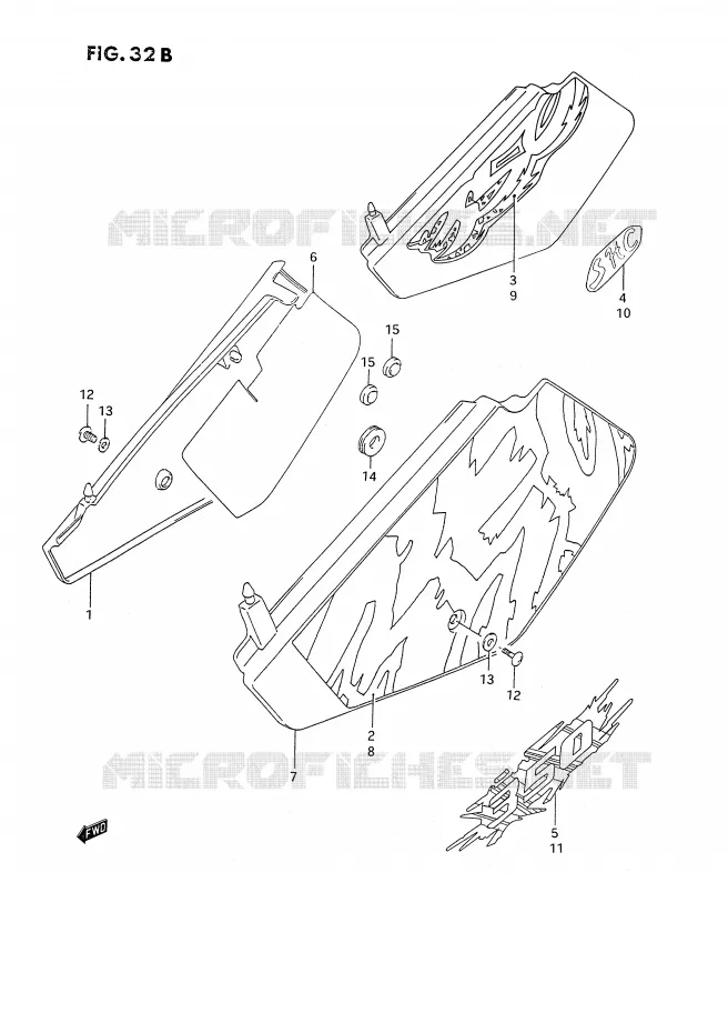 CARENAGES ARRIERE  (DR350SHN/SHP/SHR) Suzuki MOTO 350 DR 1993  DR350SP/SHP(E2)