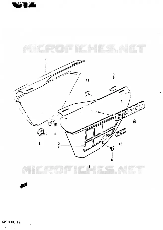 CARENAGES ARRIERE  (GP100UL E2) Suzuki MOTO 100 GP 1999  GP100X(X/D/L)
