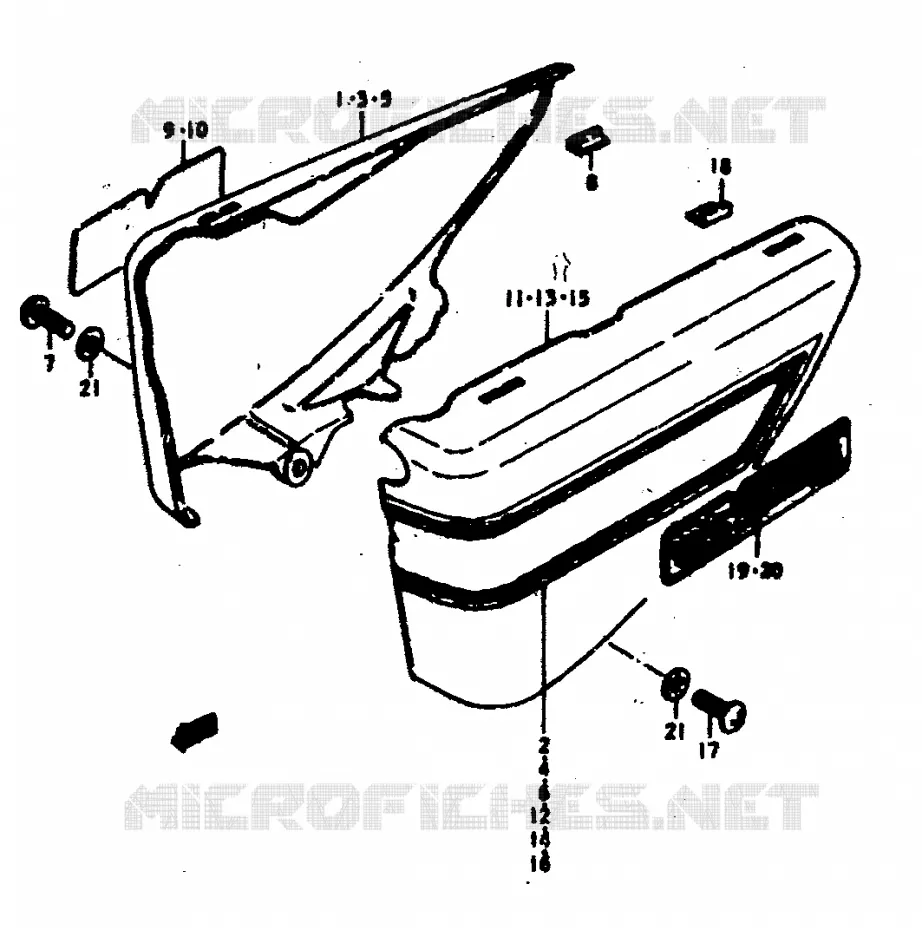 CARENAGES ARRIERE  (GS400N,EN) Suzuki MOTO 400 GS 1978  GS400EC(C/N)