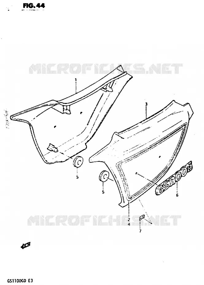 CARENAGES ARRIERE  (MODELE Z) Suzuki MOTO 1100 GS-G 1982  GS1100GZ(Z/D)