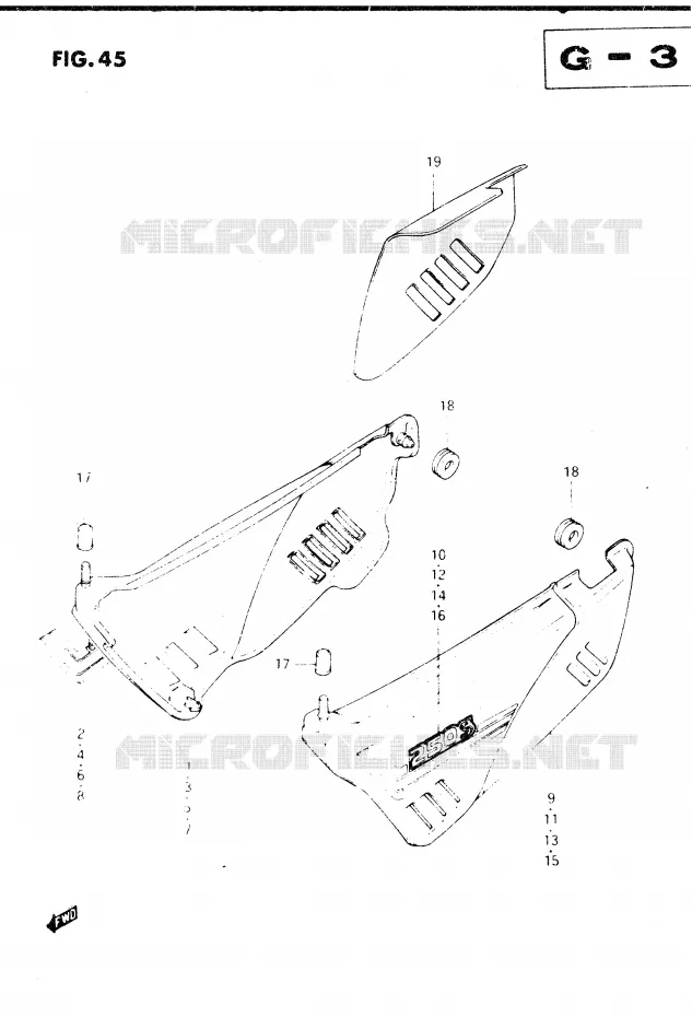 CARENAGES ARRIERE Suzuki MOTO 250 DR 1982  DR250SZ(E1)