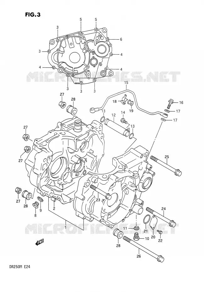 CARTER Suzuki MOTO 250 DR 1991  DR250M(E24)