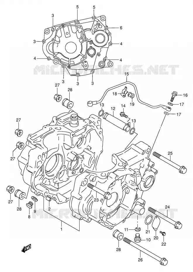 CARTER Suzuki MOTO 350 DR 1991  DR350M(E1)