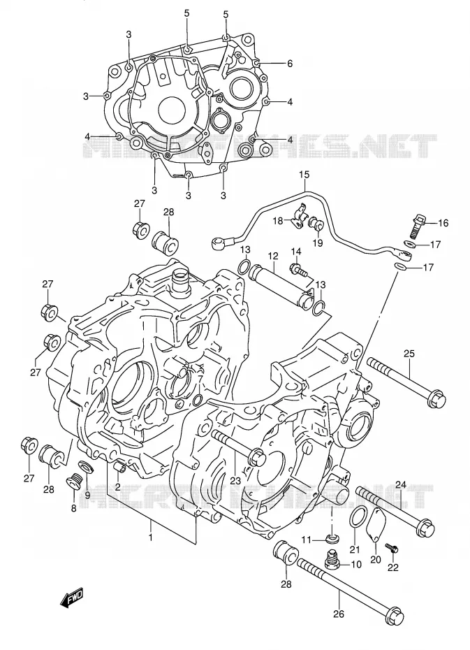 CARTER Suzuki MOTO 350 DR 1991  DR350M(E3)