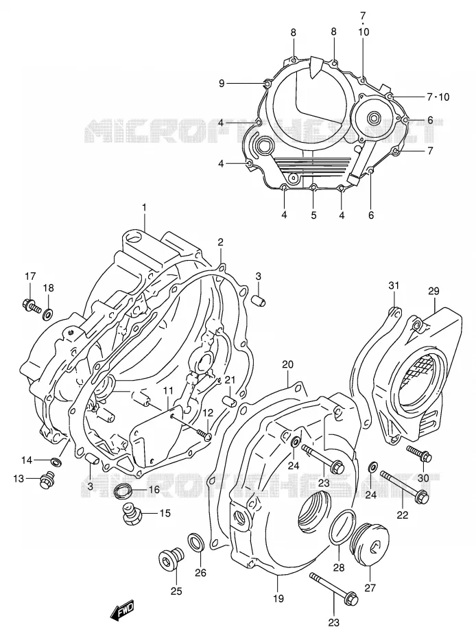 CARTER Suzuki MOTO 350 DR 1998  DR350W(E1)