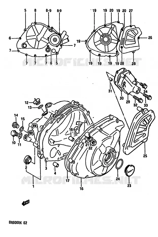 CARTER Suzuki MOTO 600 DR 1988  DR600RUJ(E2)
