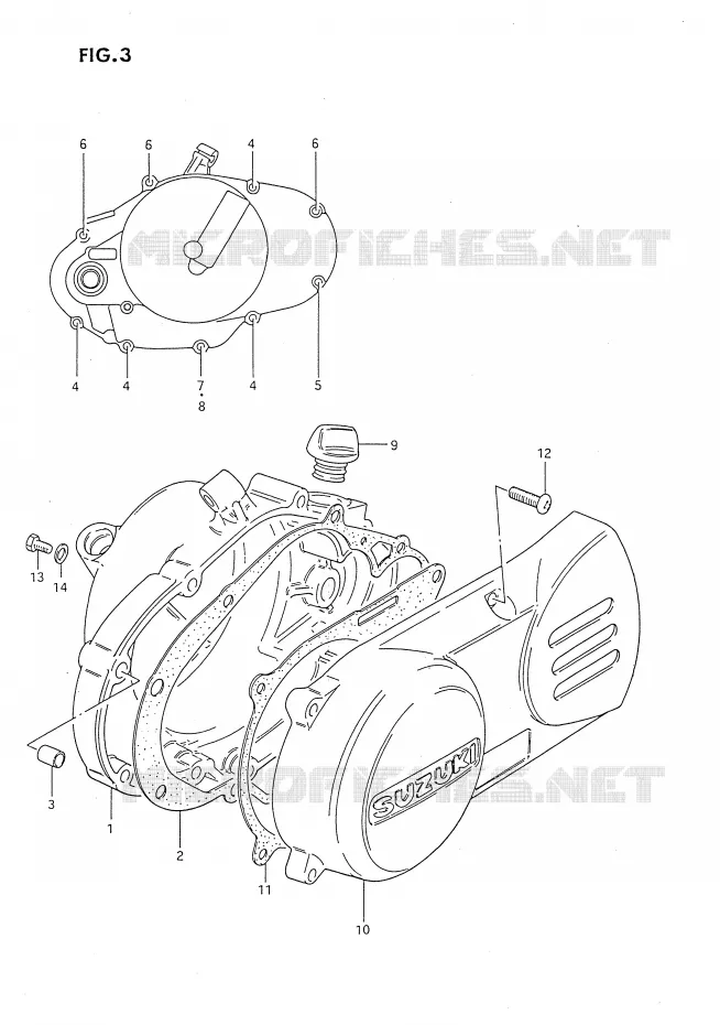 CARTER Suzuki MOTO 80 DS 1988  DS80J(E24)