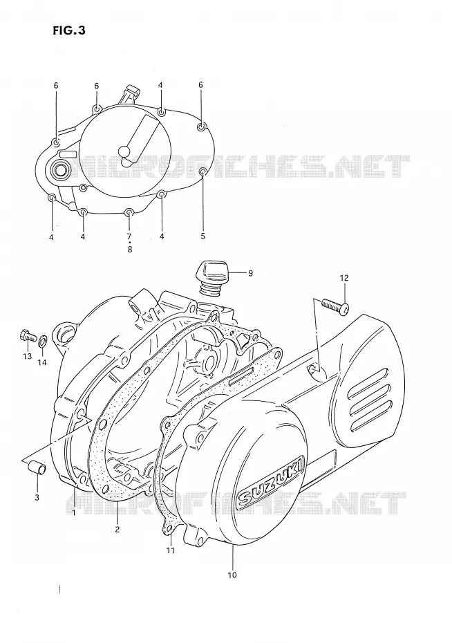 CARTER Suzuki MOTO 80 DS 1991  DS80M(E3)