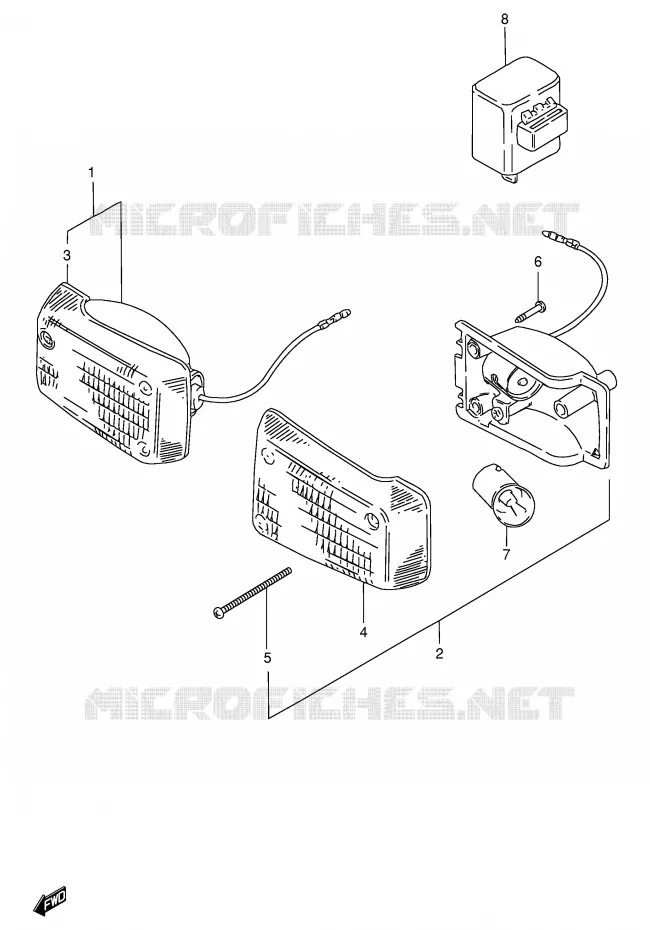 CLIGNOTANTS AVANT (E1,E30,E43,E45,E71,P1) Suzuki SCOOTER 100 FB 1999  FB100X(E71)