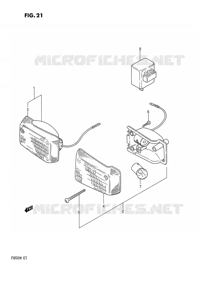 CLIGNOTANTS AVANT Suzuki SCOOTER 50 FB 1991  FB50M(E1)
