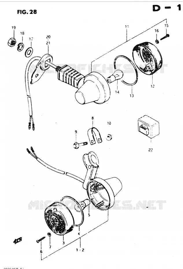 CLIGNOTANTS (E2, E4, E21, E25) Suzuki MOTO 250 DR 1982  DR250SZ(E1)