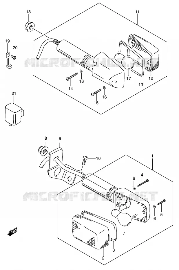 CLIGNOTANTS (MODELE K1 E24,MODELE K2 P9) Suzuki MOTO 200 DR 2005  DR200SEK5(E24)