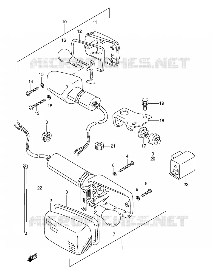 CLIGNOTANTS (MODELE M/N/P) Suzuki MOTO 800 DR 1993  DR800SUP