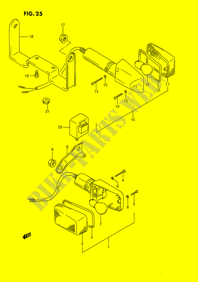 CLIGNOTANTS (MODELE N/P) pour Suzuki DR 650 1992