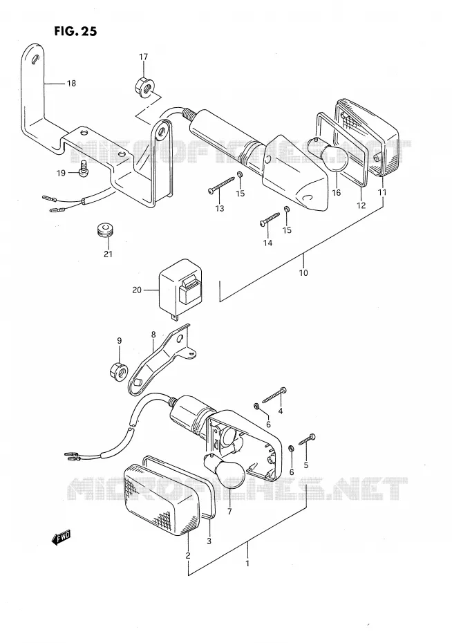 CLIGNOTANTS (MODELE N/P) Suzuki MOTO 650 DR 1993  DR650RUP(E4)